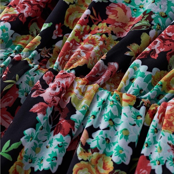 CHICWISH BOUQUET PRINTED RUFFLE CHIFFON MINI - Picture 8 of 10